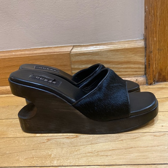 VTG 90s/00s Guess Wooden Wedge Platforms - Picture 1 of 11